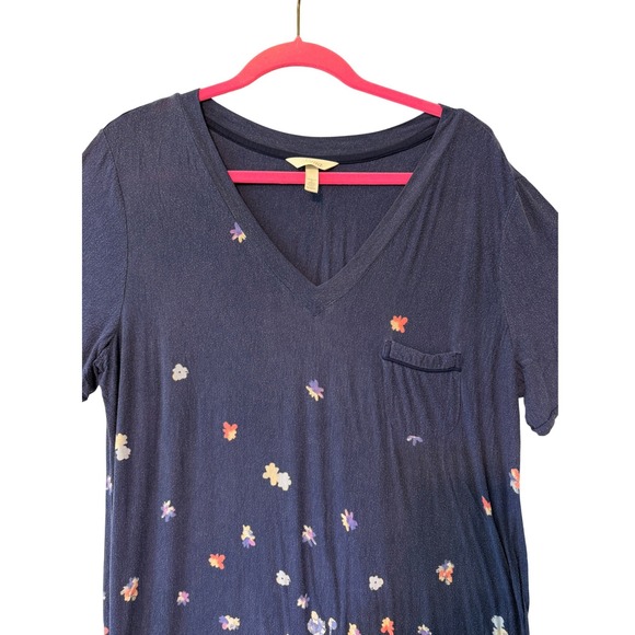 Soma Sleep Shirt Nightgown Womens XL Blue Floral Geometric 2 Pack Bundle Lounge - Picture 3 of 16